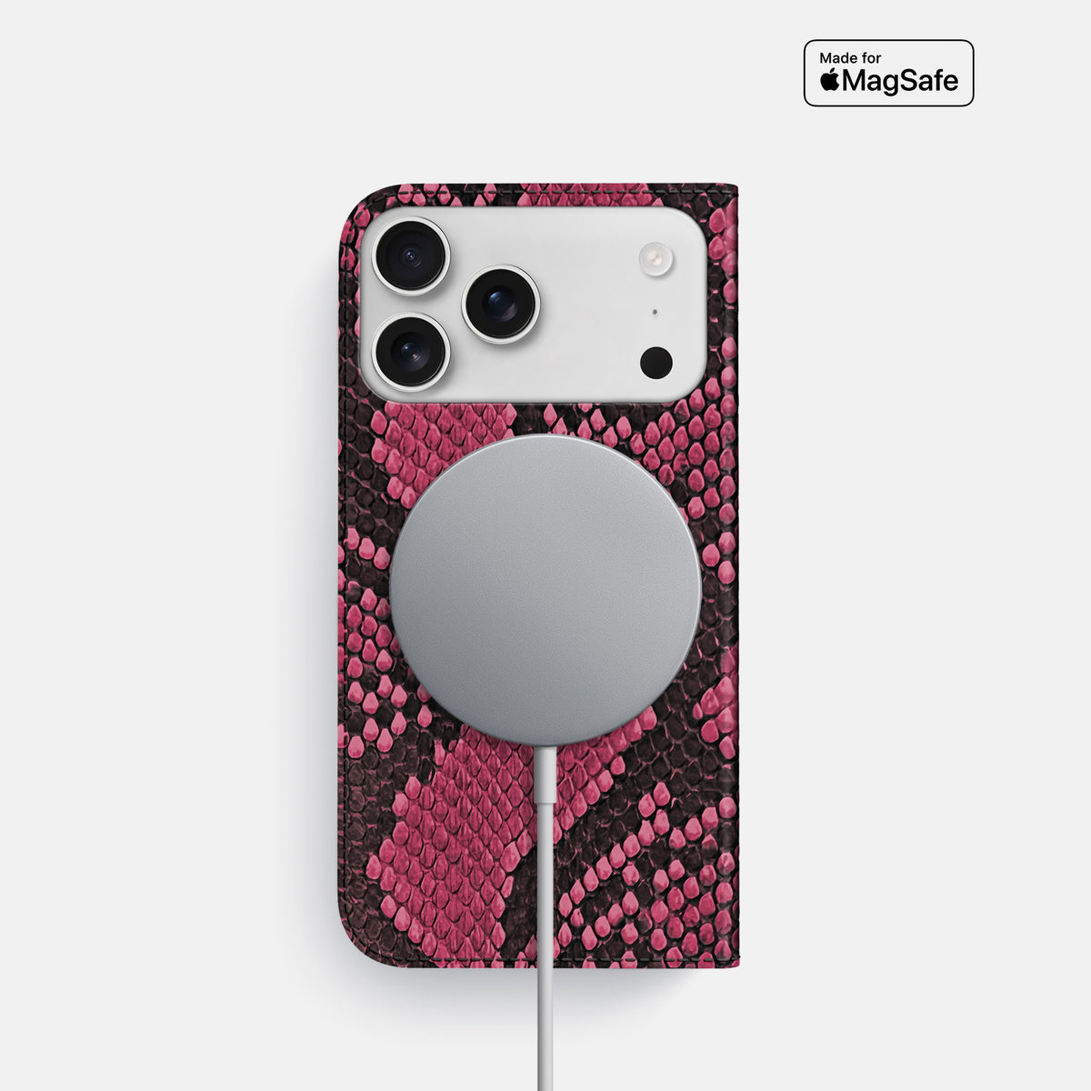 Folio Slim Case For iPhone 17 Pro In Deluxe Python -3 | Burgundy