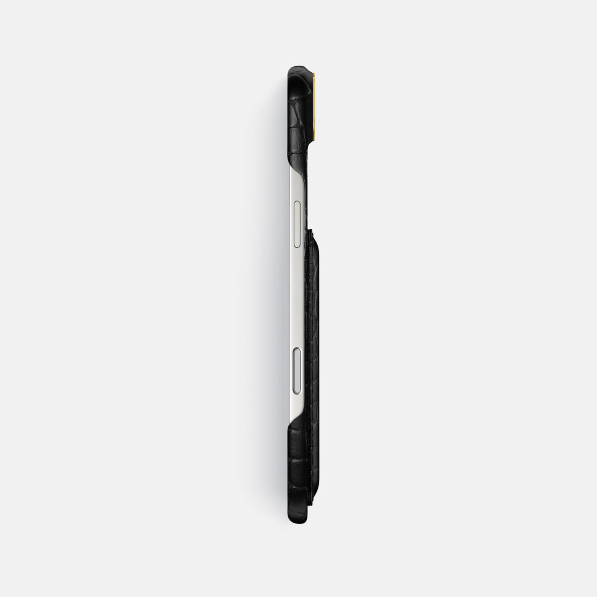 Double Card Case For iPhone 17 Air In Alligator -3 | Black-Gold