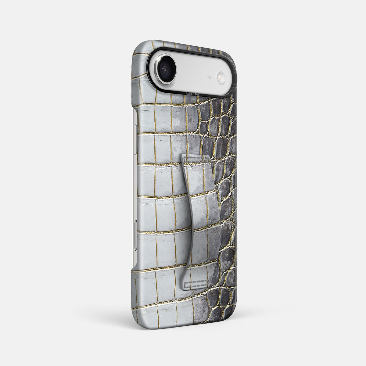 Finger Case For iPhone 17 Air In Himalayan Crocodile -2 | Gold-Black