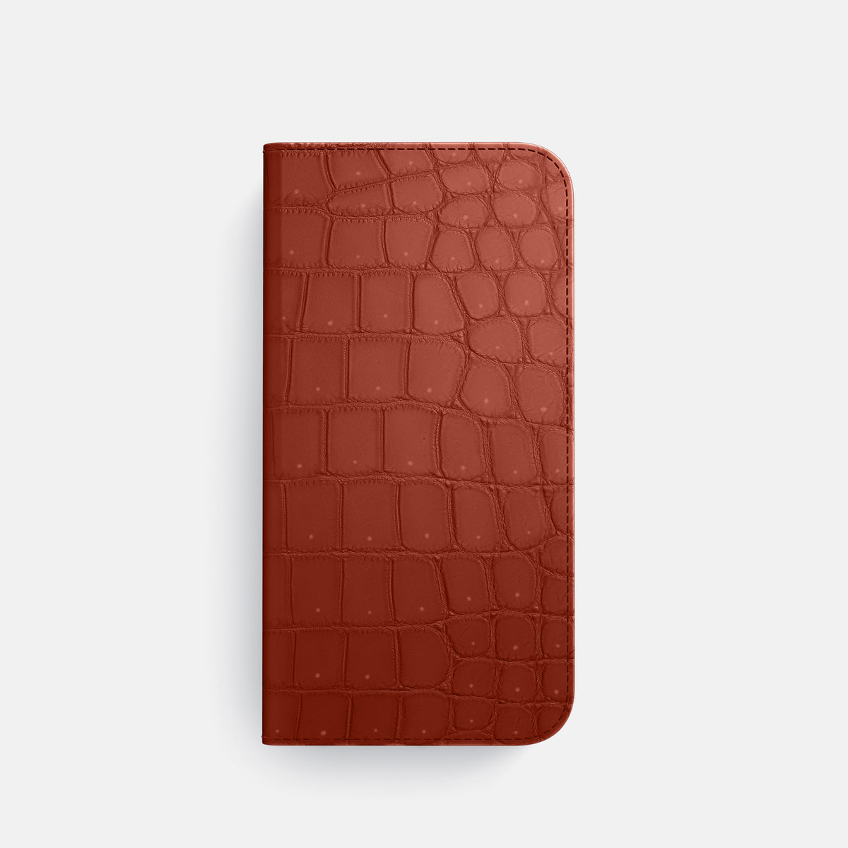 Folio Case For iPhone 17 Pro In Porosus Crocodile -4 | Mahogany-Brown-Steel