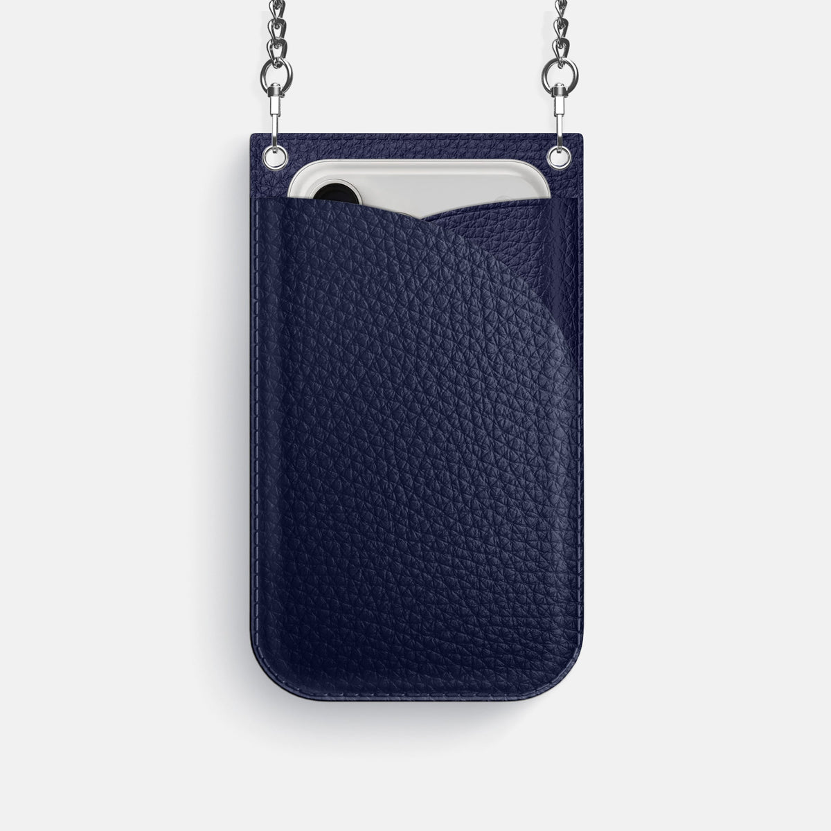 Crossbody Bag For iPhone 18 Pro In Calf -1 | Marine-Steel