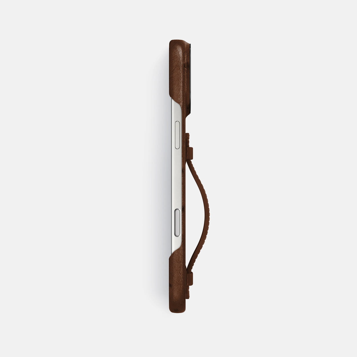 Center Handle For iPhone 17 Pro Max In Ostrich -2 | Chocolate-Black