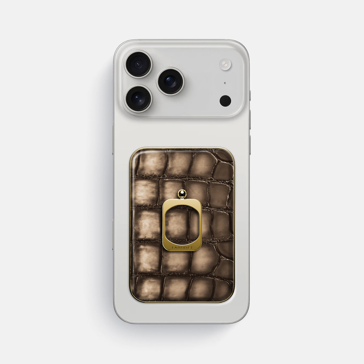 MagSafe Ring For iPhone 17 Pro Max In Patina Alligator -2 | Etoupe-Gold