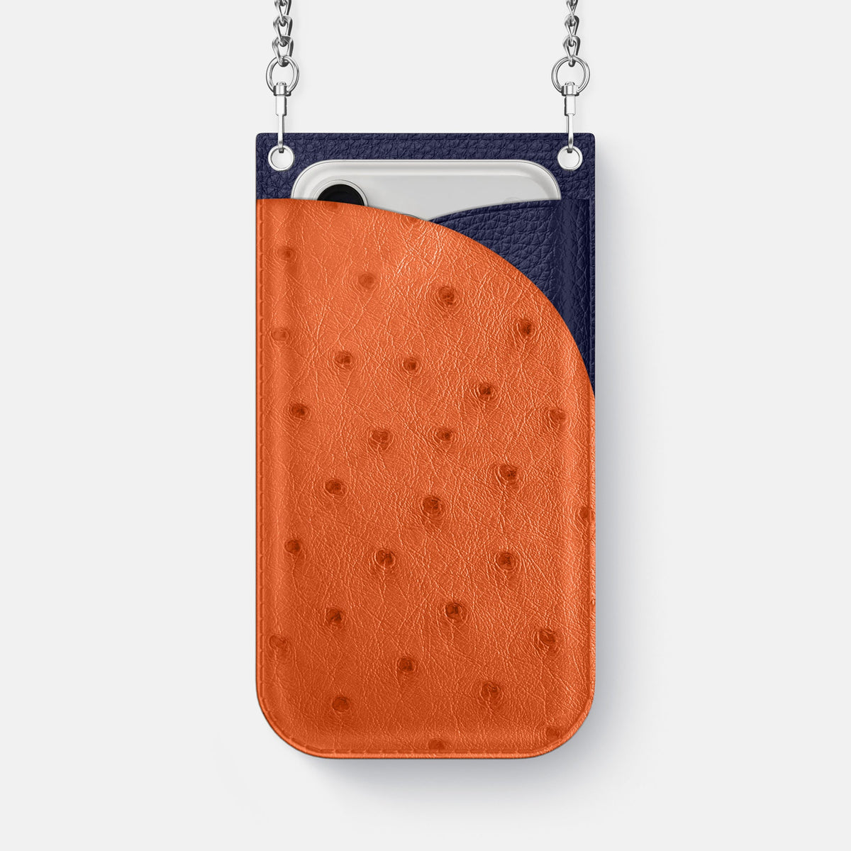 Crossbody Bag For iPhone 18 Pro Max In Ostrich -1 | Orange-Steel