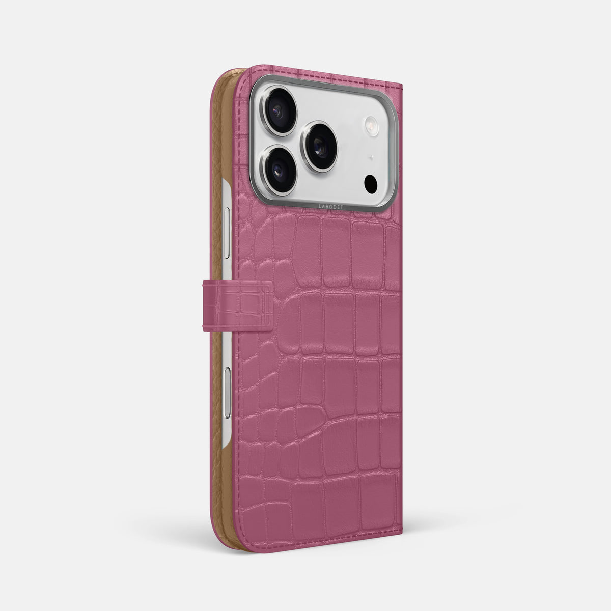 Folio Case with Clasp For iPhone 17 Pro Max In Alligator -1 | Pink-Lagoon-Steel