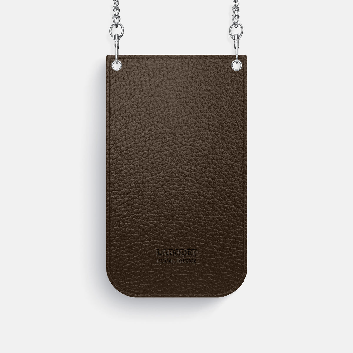 Crossbody Bag For iPhone 17 Pro In Calf -3 | Dark-Brown-Steel