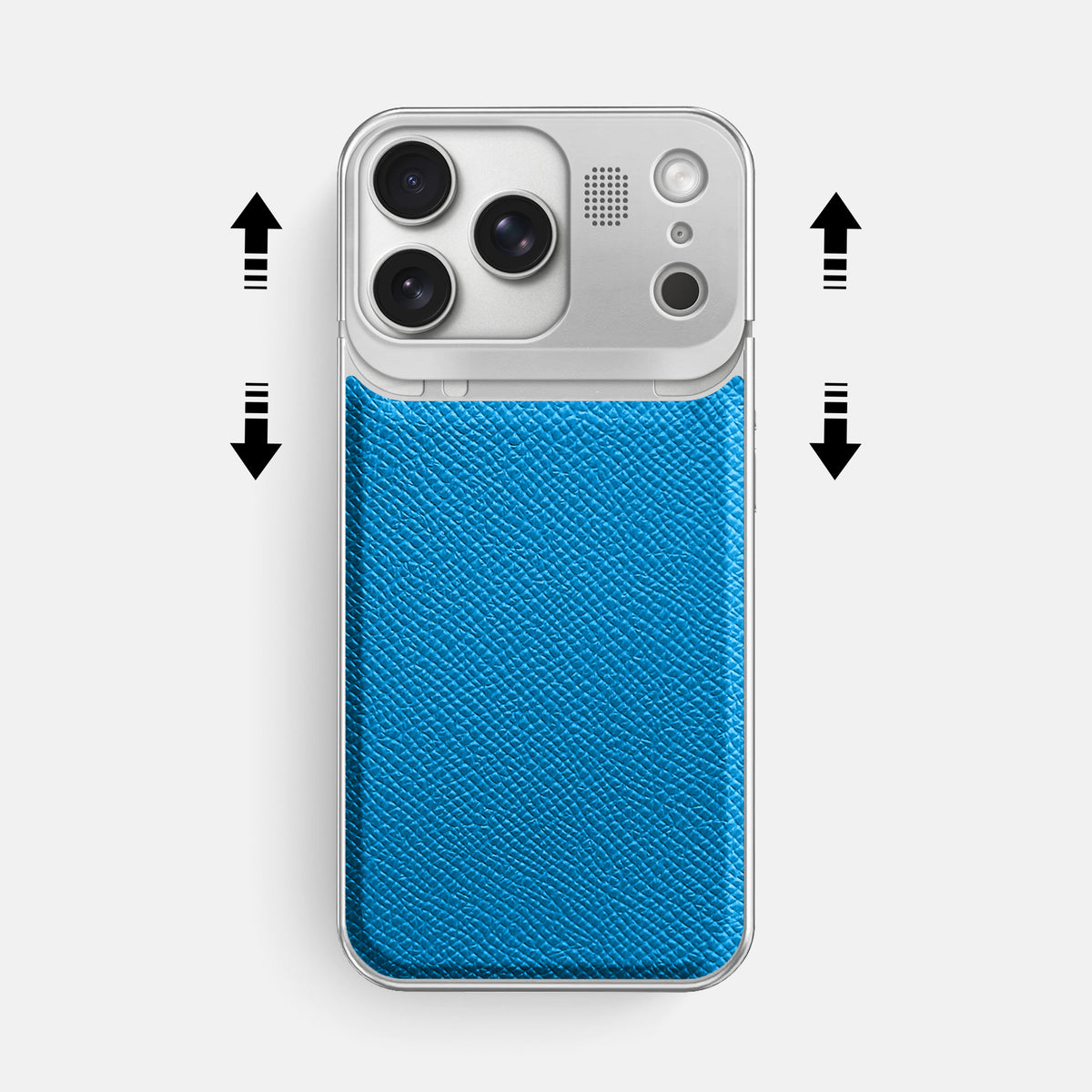 Metal Case For iPhone 17 Pro Max In Epsom-Style Calf -2 | Sky-Blue-Steel