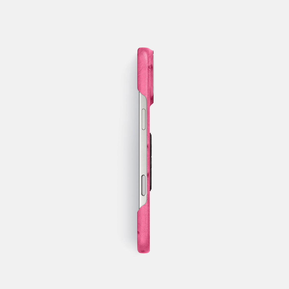 Classic Case With Carbon Skull For iPhone 17 Pro In Ostrich -3 | Pink-Steel