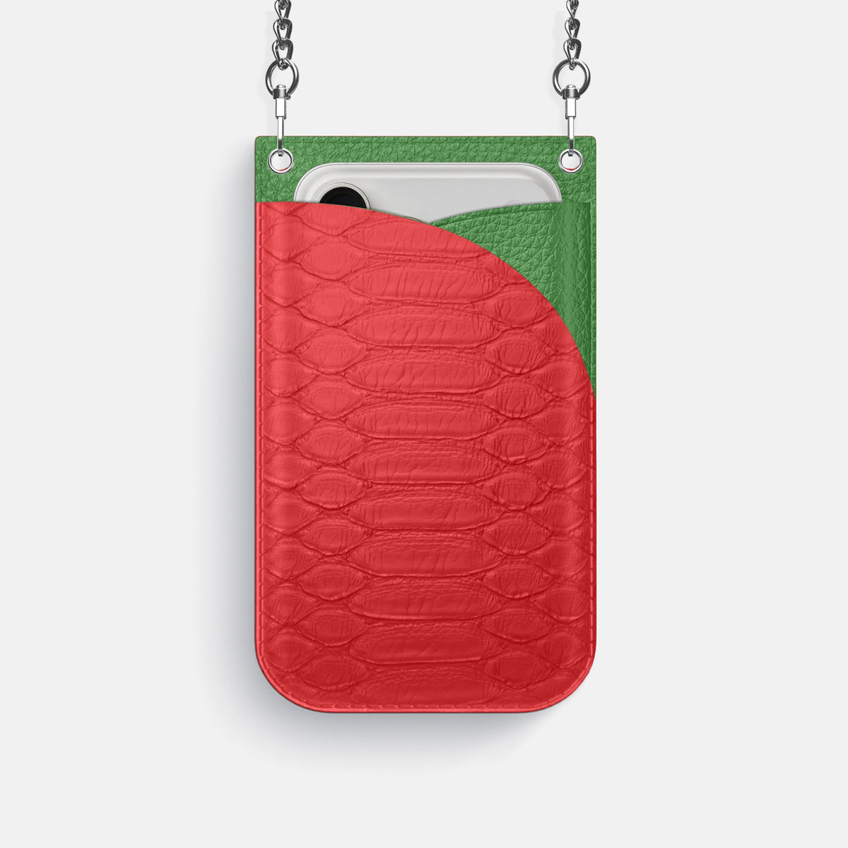 Crossbody Bag For iPhone 18 Pro In Python -1 | Red-Steel