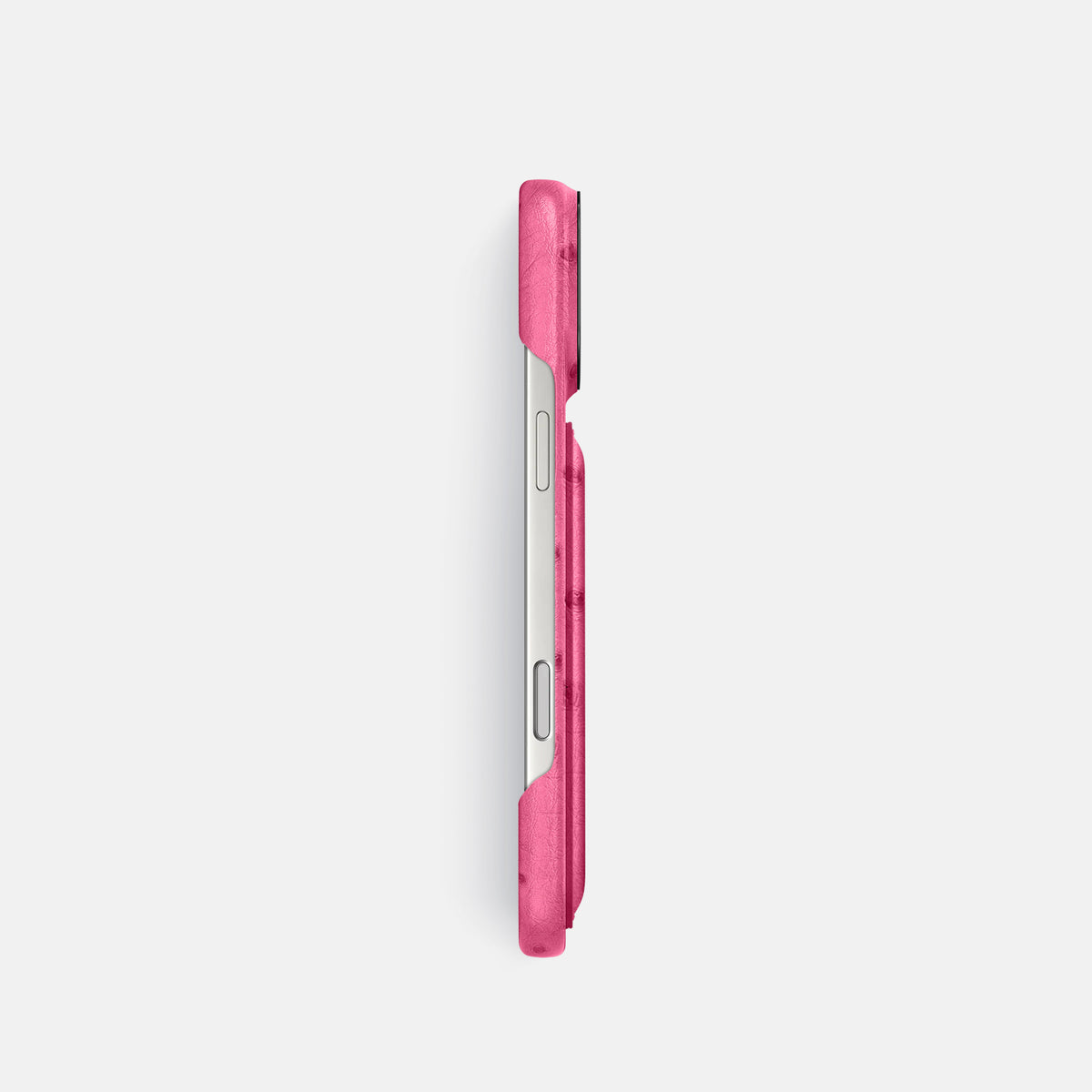 Double Card Case For iPhone 17 Pro In Ostrich -3 | Pink-Black