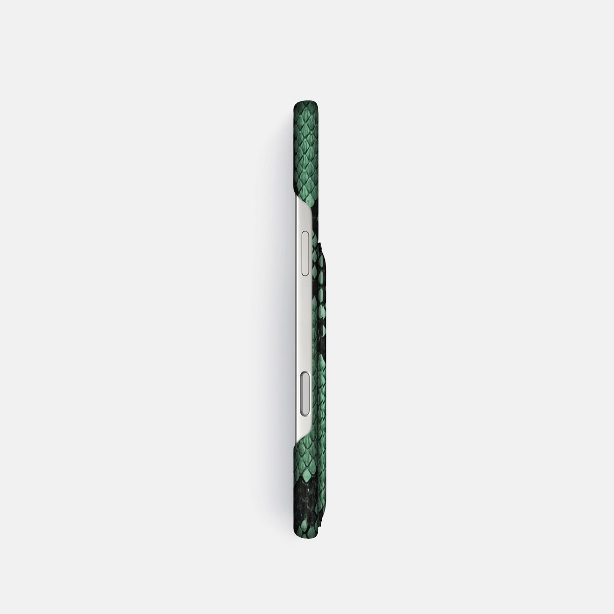 Slim Card Case For iPhone 18 Pro In Deluxe Python -3 | Forest-Green