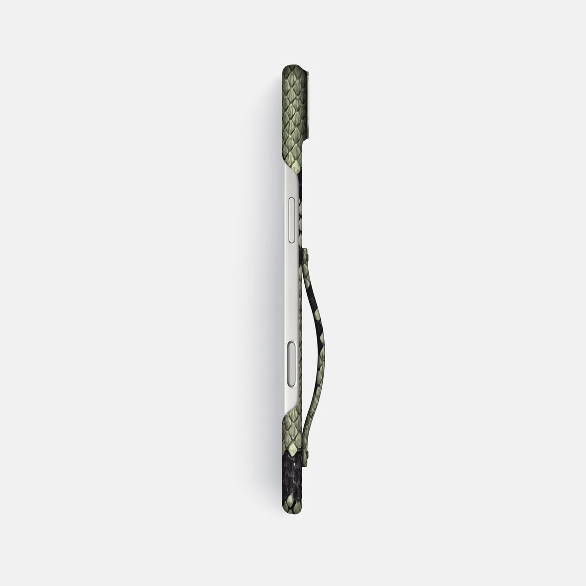 Finger Case For iPhone 17 Air In Deluxe Python -3 | Army-Green-Steel