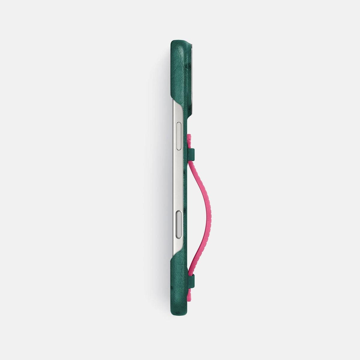 Center Handle Coloré For iPhone 18 Pro Max In Ostrich -2 | Forest-Green-Steel