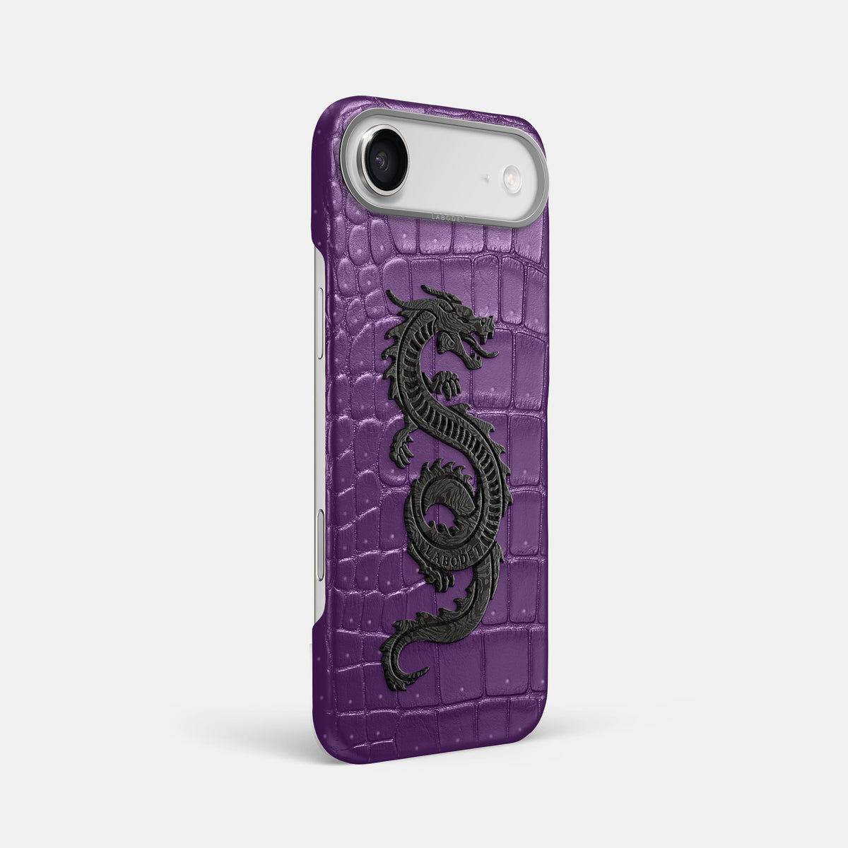 Classic Case With Carbon Dragon For iPhone 17 Air In Porosus Crocodile -2 | Purple-Steel