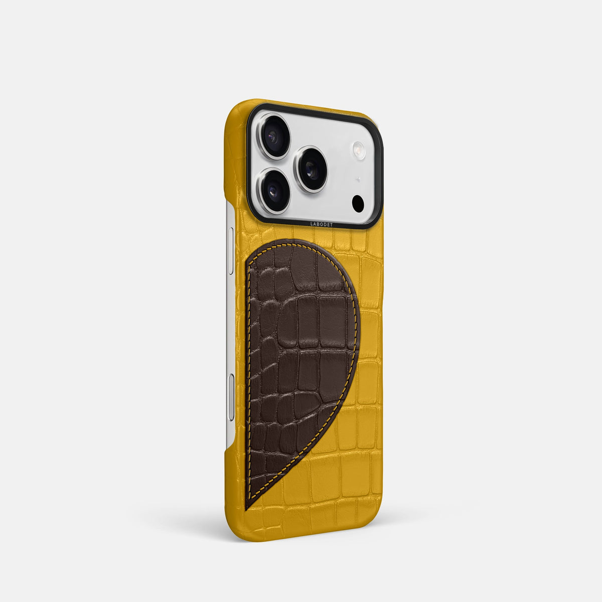 Classic Case With Half Heart - Right For iPhone 18 Pro In Alligator -2 | Yellow-Black