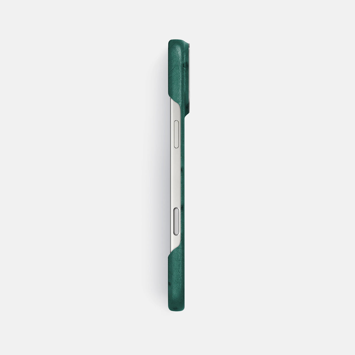Classic Case For iPhone 17 Pro Max In Ostrich -3 | Forest-Green-Steel
