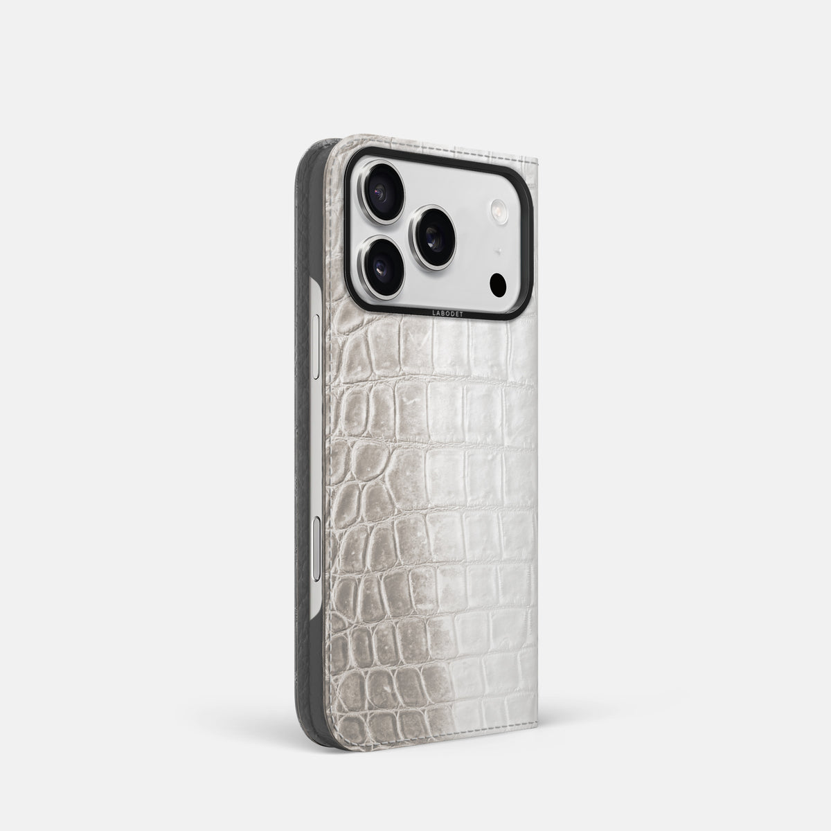 Folio Case For iPhone 17 Pro In Himalayan Crocodile -1 | Grey-Black