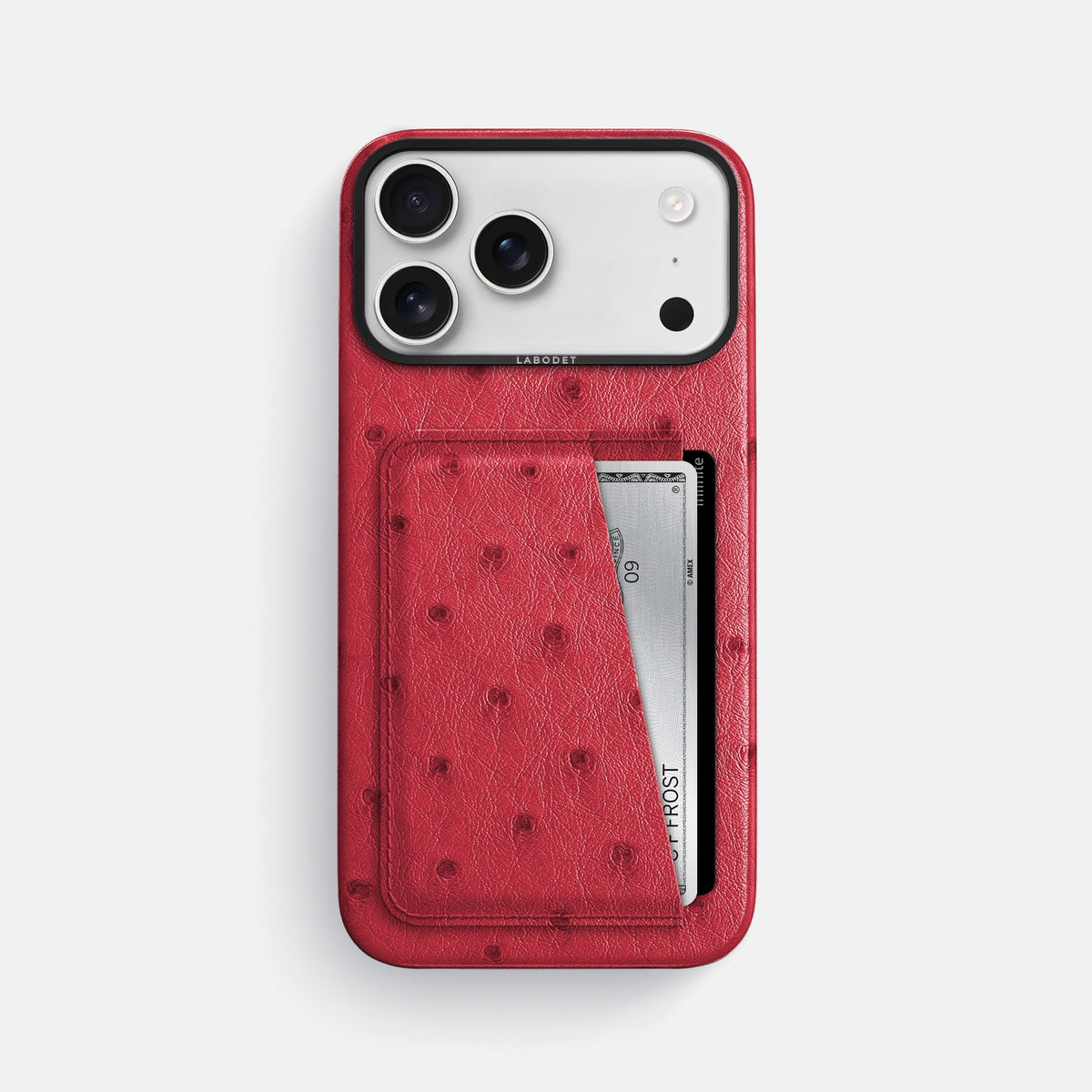 Double Card Case For iPhone 18 Pro Max In Ostrich -1 | Red-Black