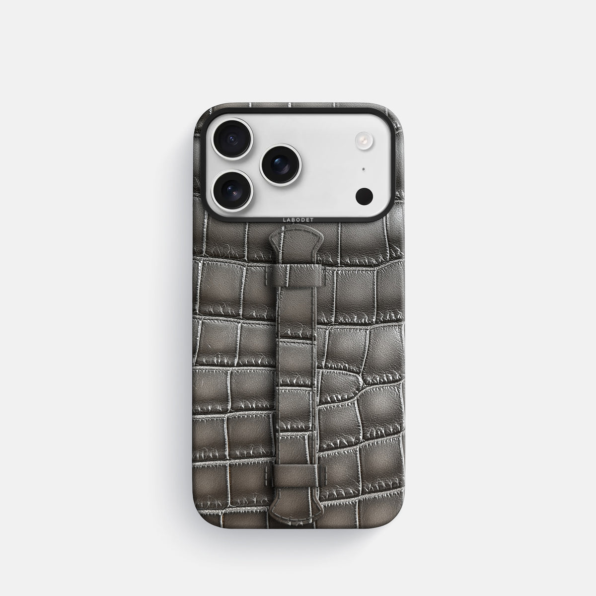 Center Handle For iPhone 17 Pro In Patina Alligator -1 | Grey-Black