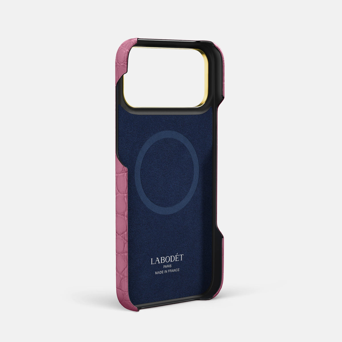Handle Case For iPhone 18 Pro Max In Alligator -4 | Pink-Lagoon-Gold
