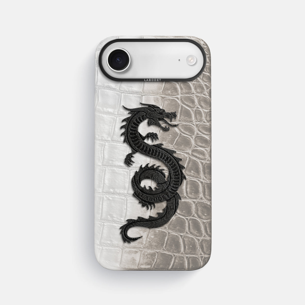 Classic Case With Carbon Dragon For iPhone 17 Air In Himalayan Crocodile -1 | Grey-Black