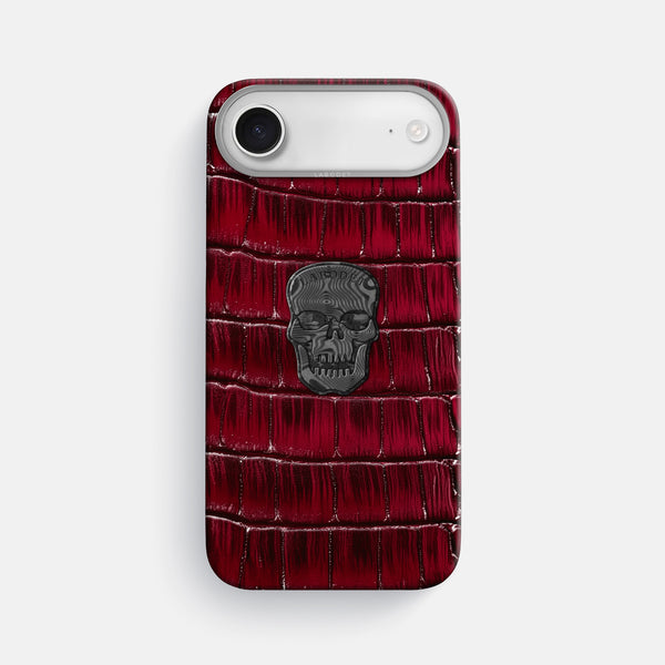 Classic Case With Carbon Skull For iPhone 17 Air In Patina Alligator
