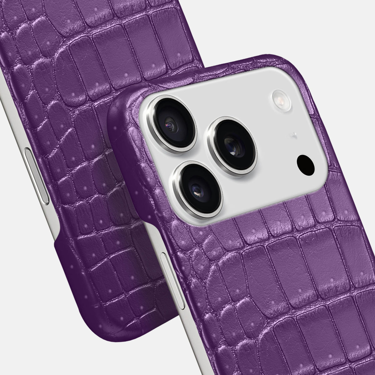Slim Case For iPhone 18 Pro In Porosus Crocodile -6 | Purple