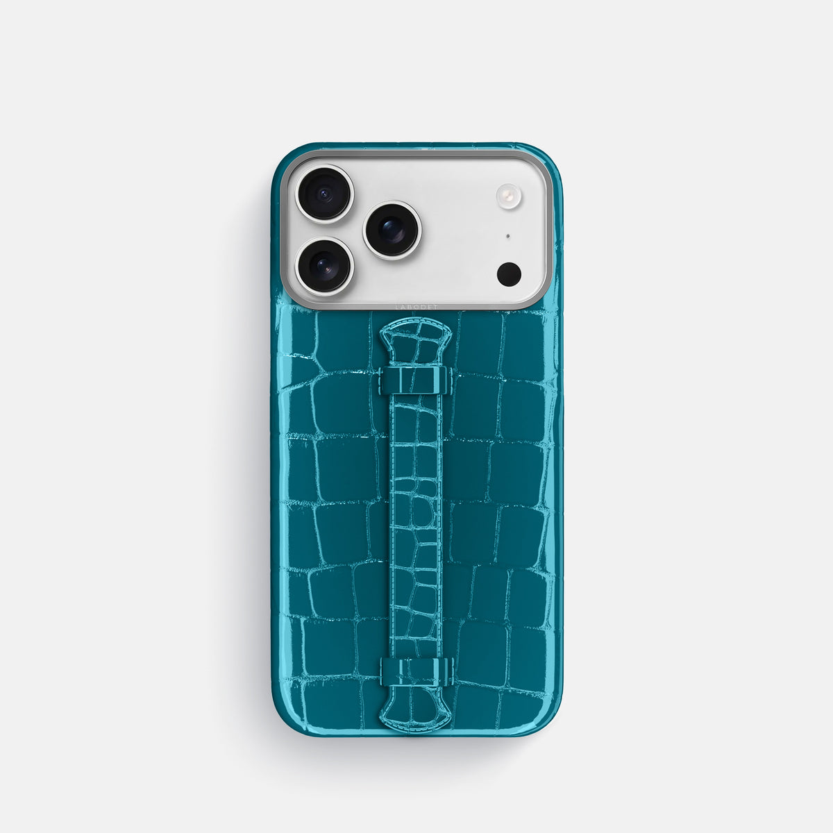 Center Handle For iPhone 17 Pro In Shiny Alligator -1 | Curacao-Steel