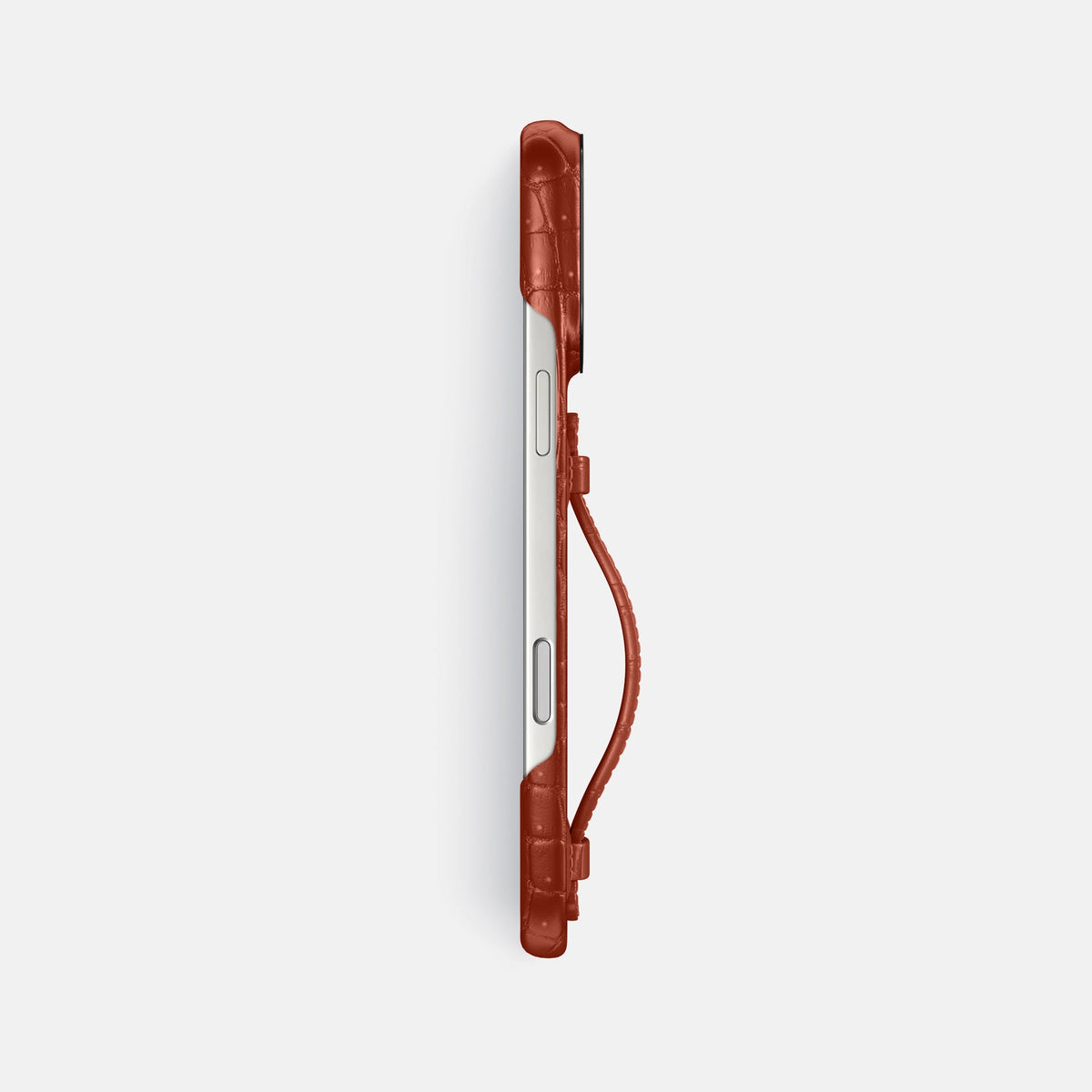 Center Handle For iPhone 18 Pro Max In Porosus Crocodile -2 | Nuts-Black