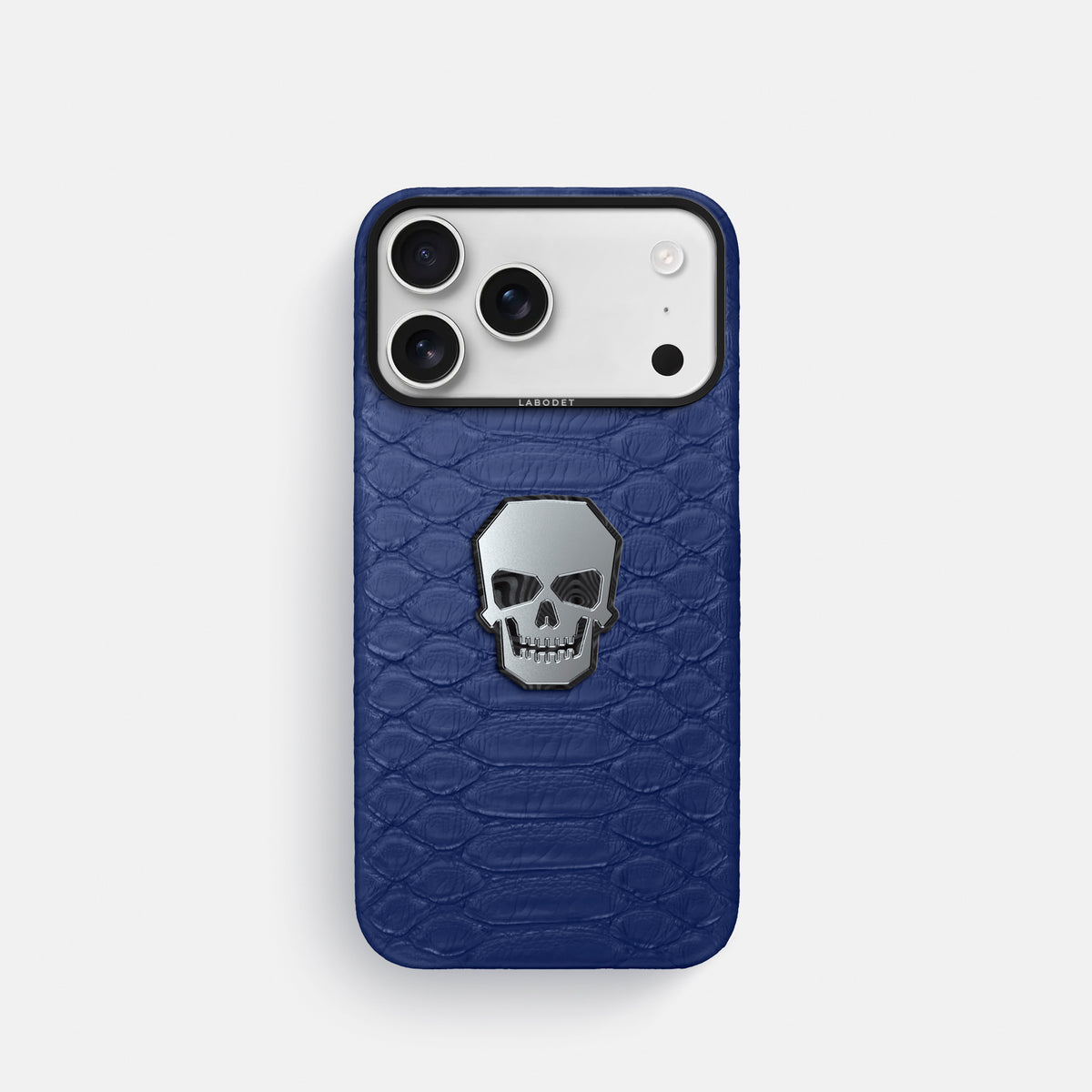 Classic Case With Titanium Skull For iPhone 17 Pro In Python -1 | Royal-Blue-Black