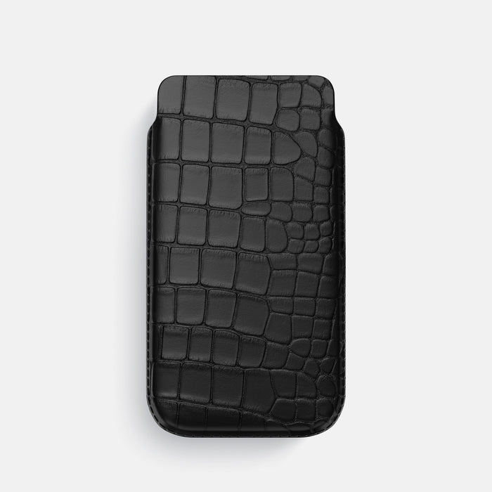 Pouch Case For iPhone 18 Pro In Alligator -1 | Black