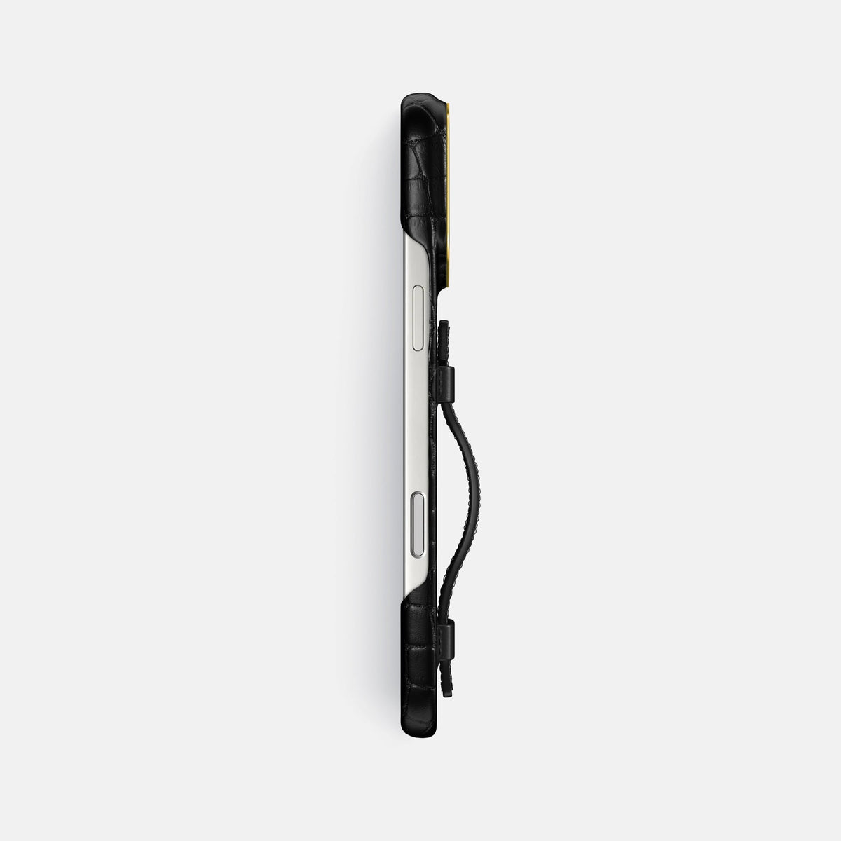 Handle Case For iPhone 18 Pro Max In Alligator -3 | Black-Gold