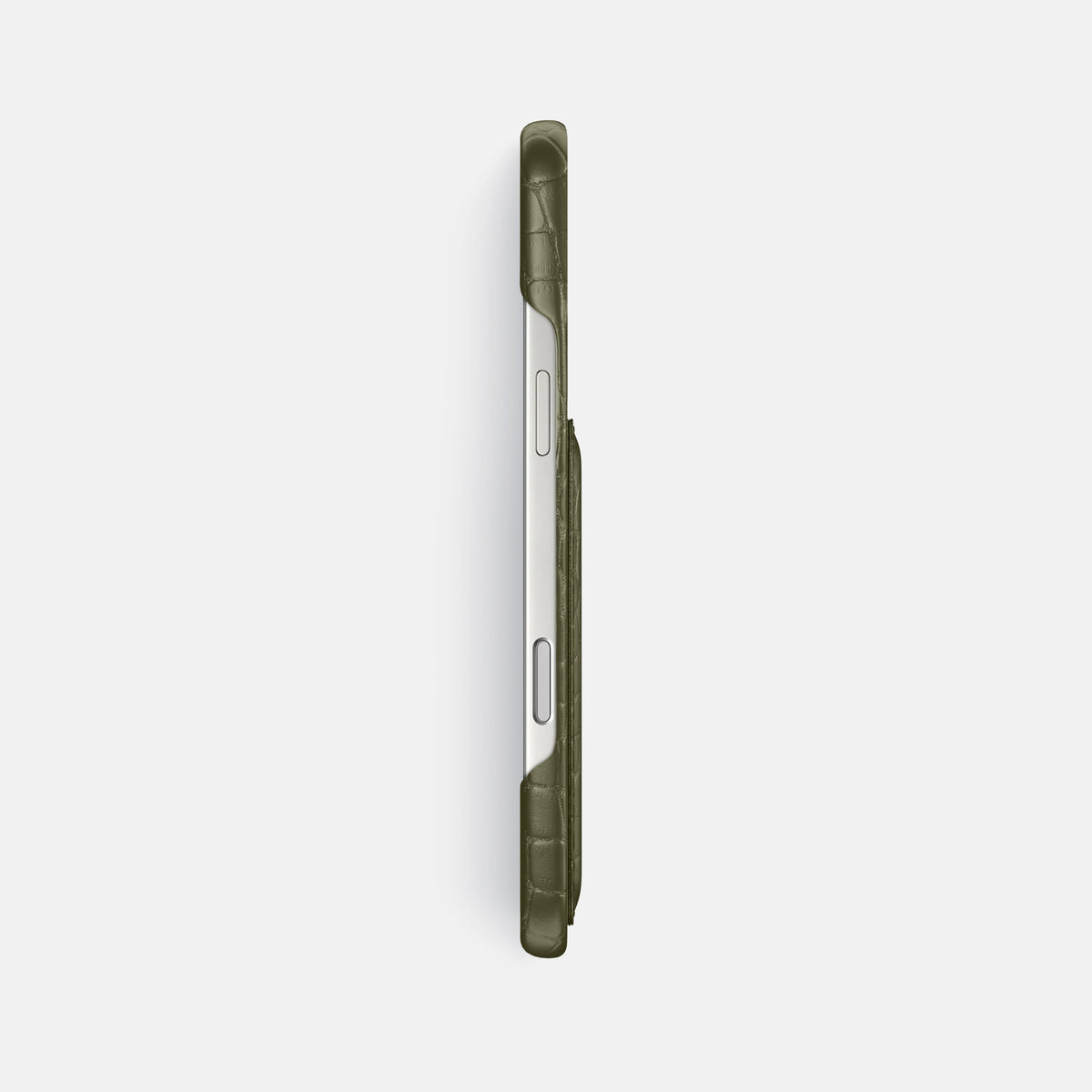 Slim Card Case For iPhone 17 Pro Max In Alligator -3 | Kaki-Green