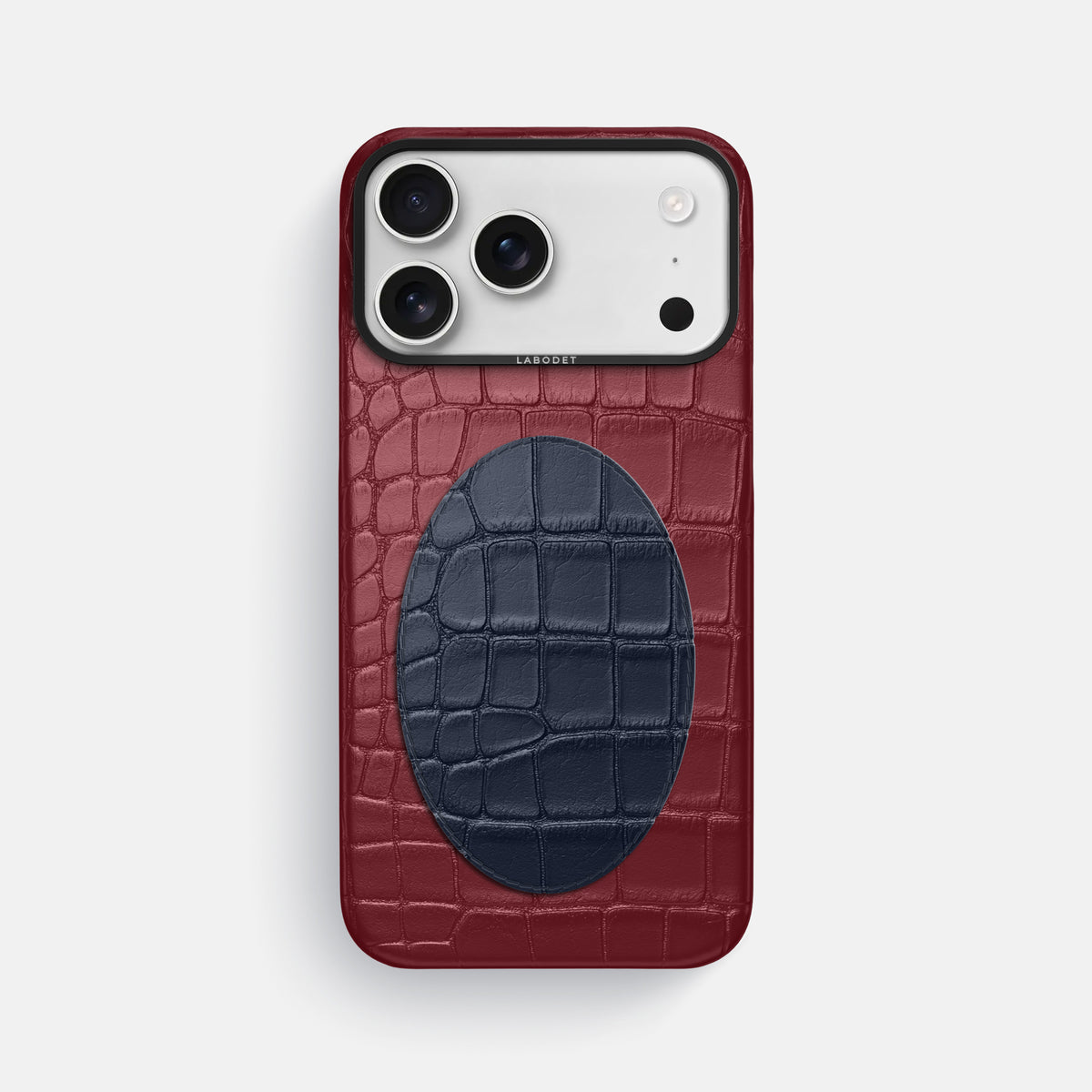 Classic Case With Oval For iPhone 17 Pro Max In Alligator -1 | Burgundy-Black