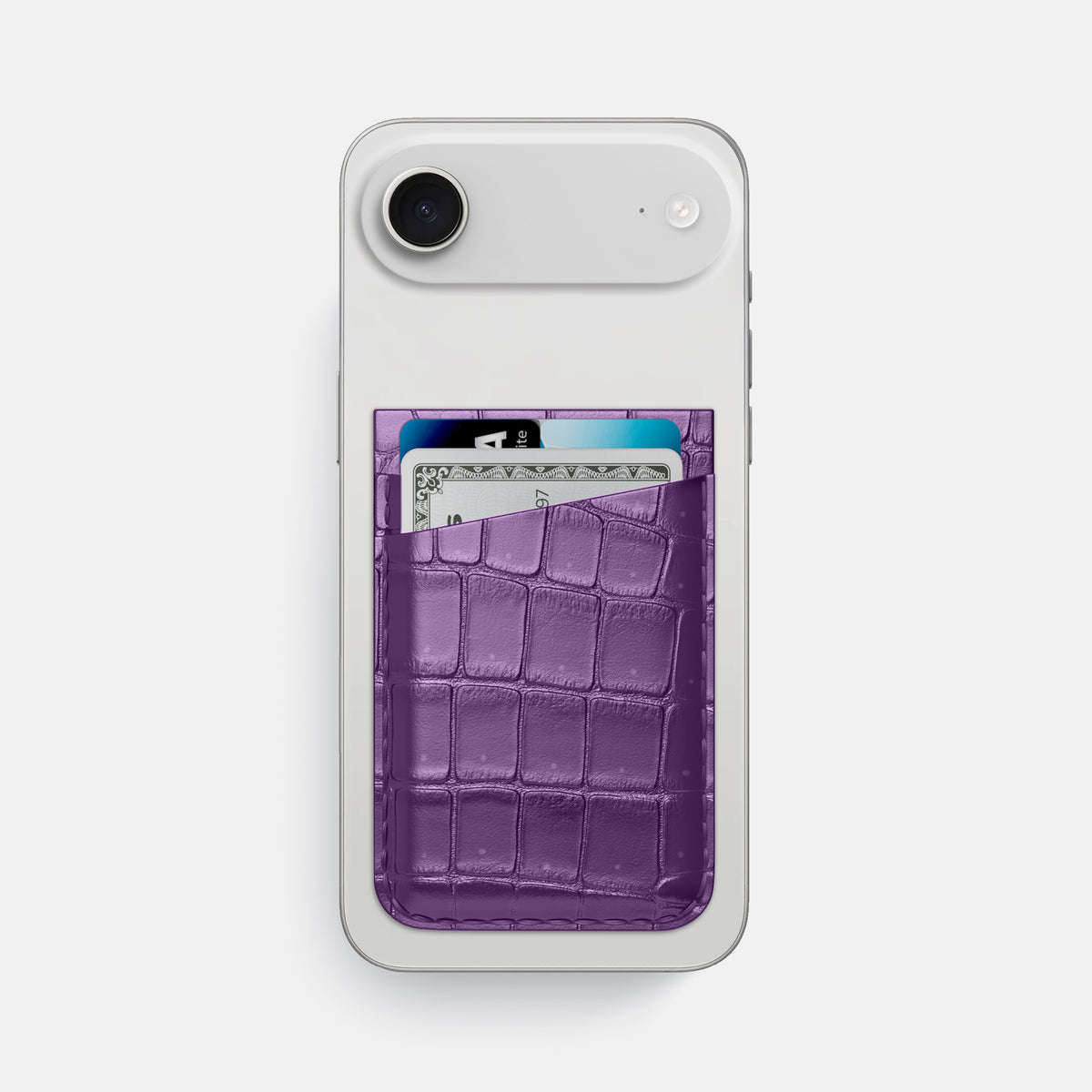 MagSafe Wallet For iPhone 17 Air In Porosus Crocodile -1 | Purple