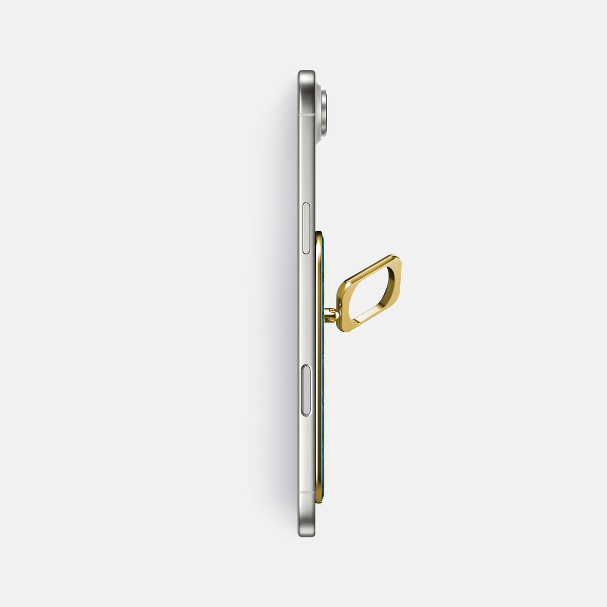 MagSafe Ring For iPhone 17 Air In Porosus Crocodile -3 | Turquoise-Gold