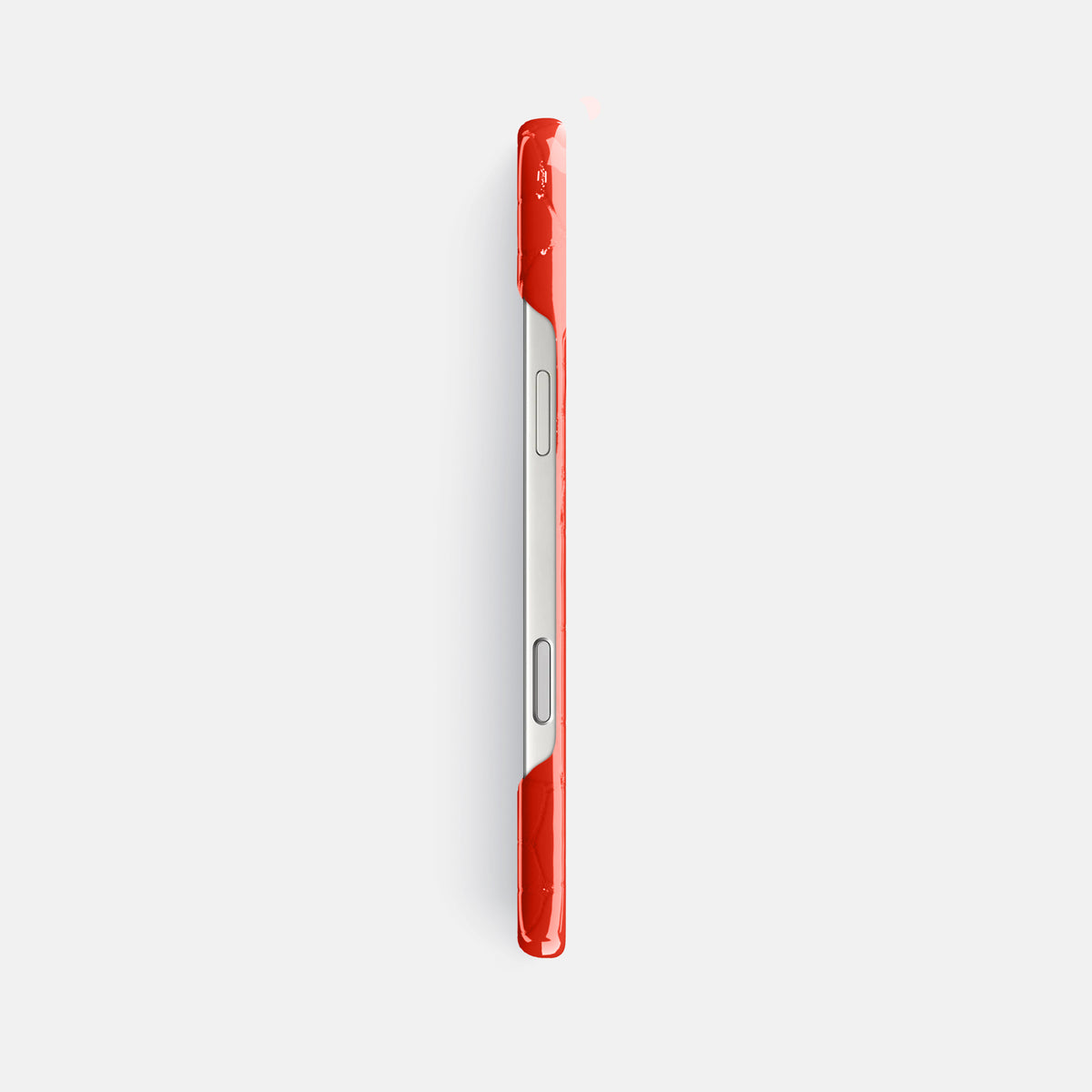 Slim Case For iPhone 17 Pro Max In Shiny Alligator -3 | Coral-Orange