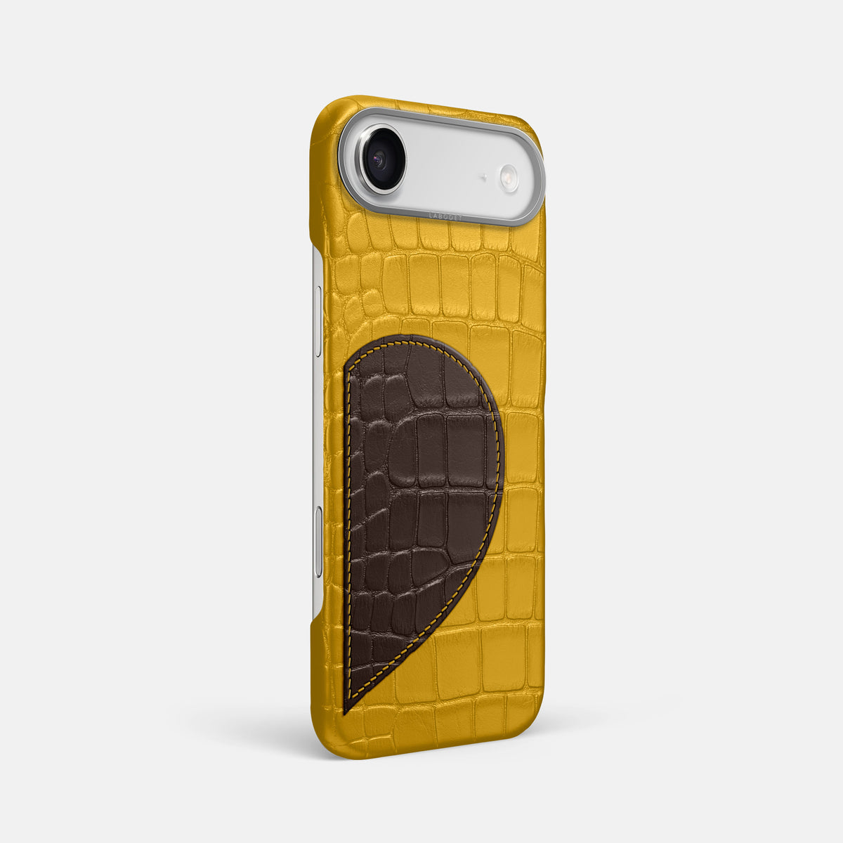 Classic Case With Half Heart - Right For iPhone 17 Air In Alligator -2 | Yellow-Steel