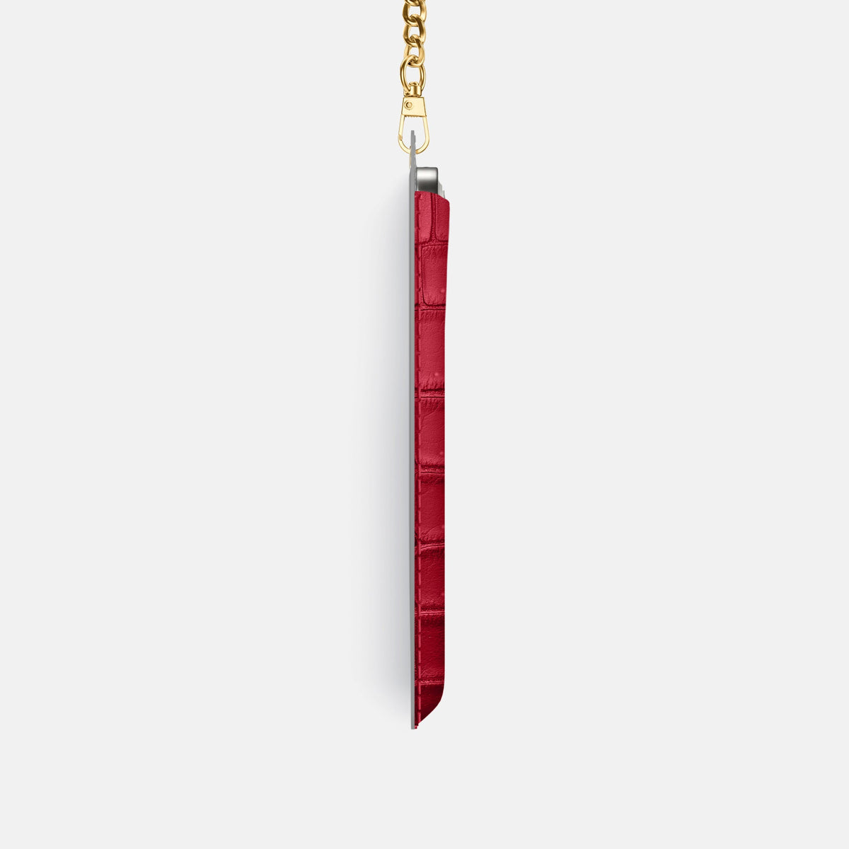 Crossbody Bag For iPhone 18 Pro In Porosus Crocodile -4 | Burgundy-Gold