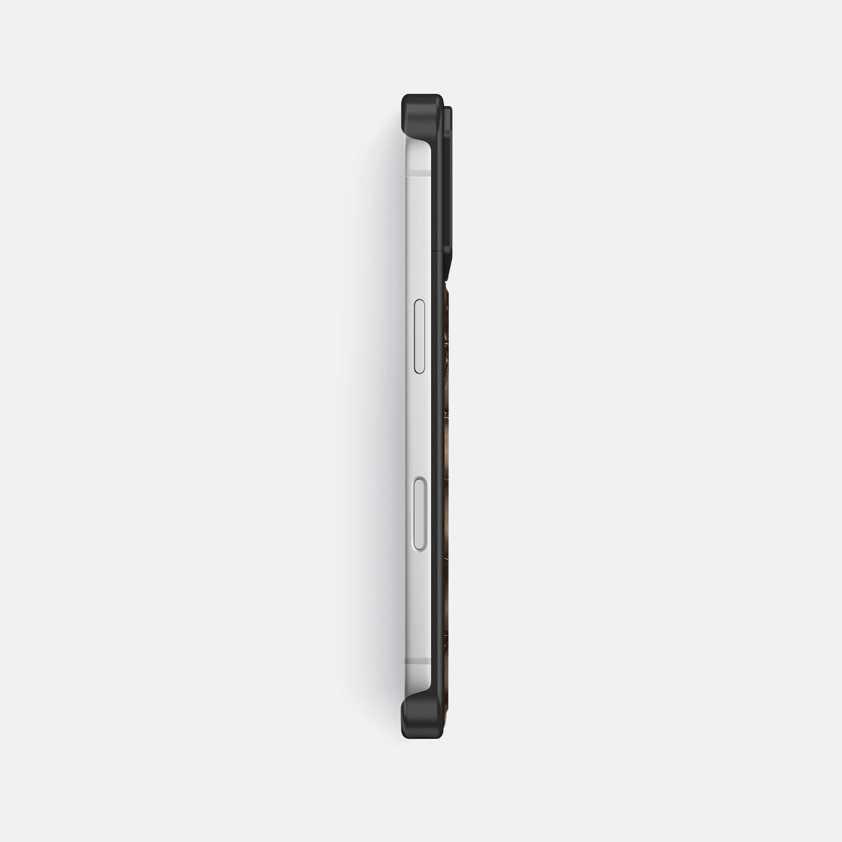 Metal Case For iPhone 17 Pro Max In Patina Alligator -3 | Etoupe-Black