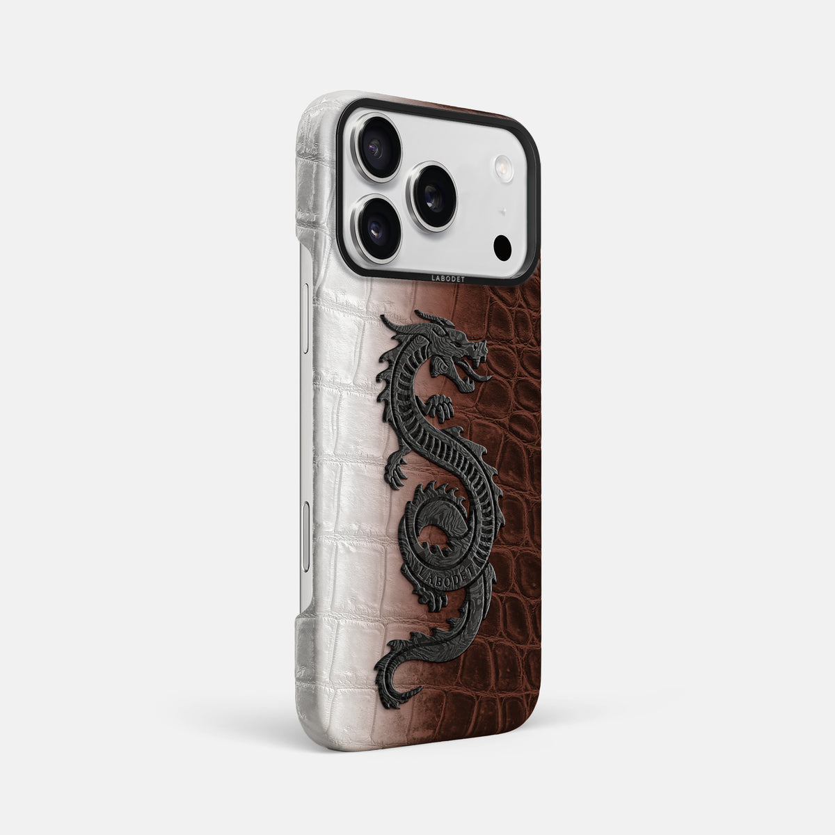 Classic Case With Carbon Dragon For iPhone 17 Pro Max In Himalayan Crocodile -2 | Dark-Brown-Black