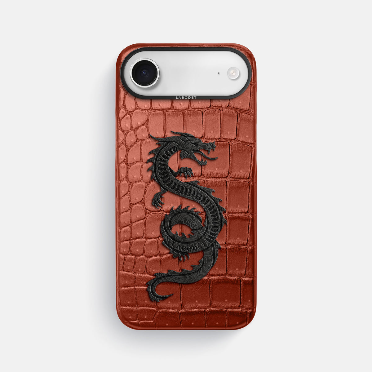 Classic Case With Carbon Dragon For iPhone 17 Air In Porosus Crocodile -1 | Nuts-Black