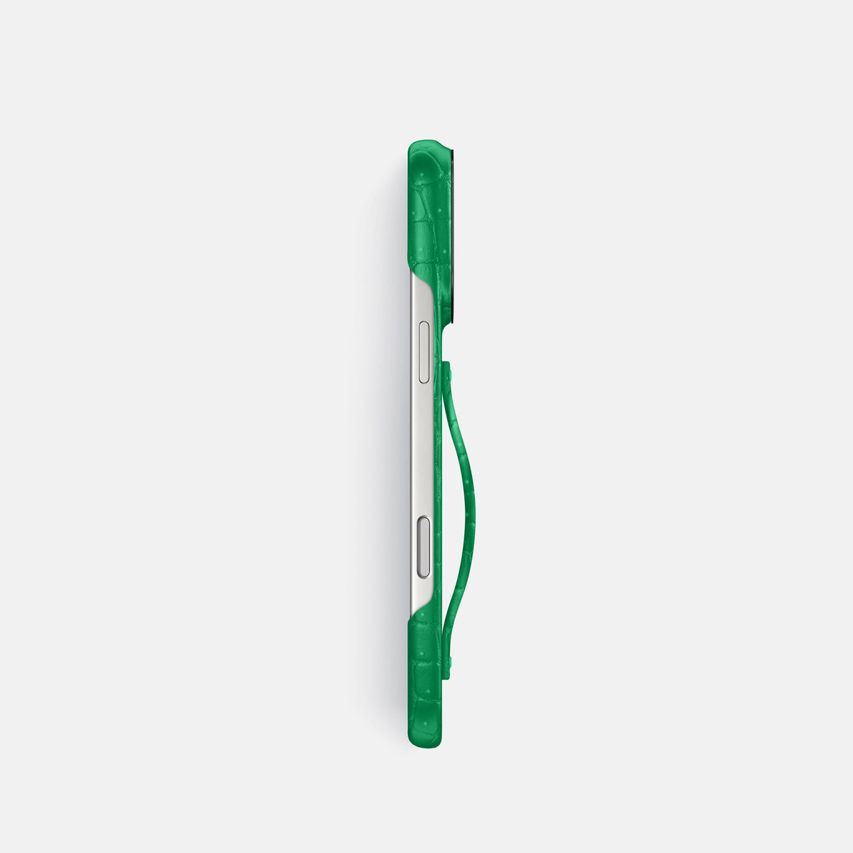 Finger Case For iPhone 18 Pro In Porosus Crocodile -3 | Cactus-Green-Black
