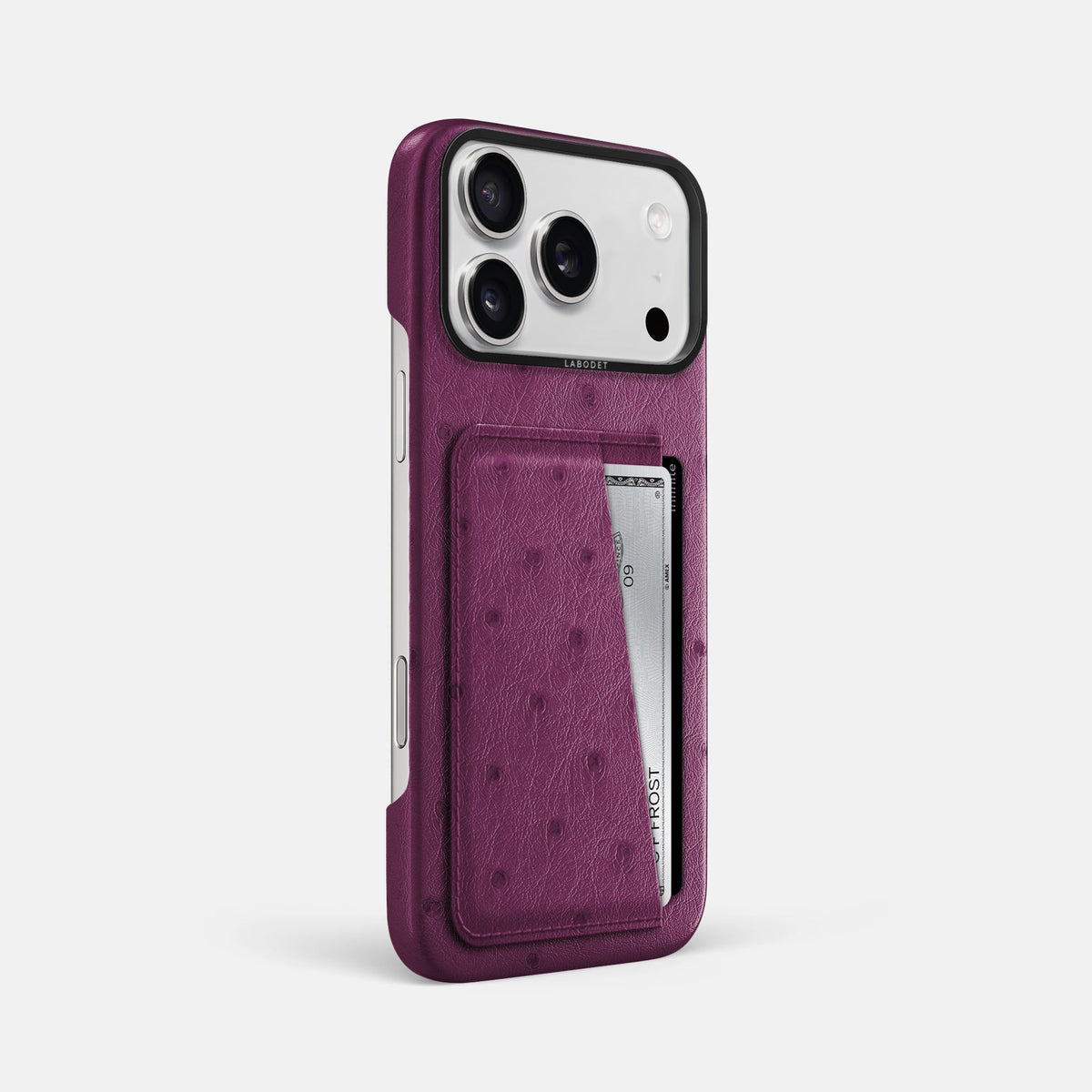 Double Card Case For iPhone 18 Pro Max In Ostrich -2 | Purple-Black