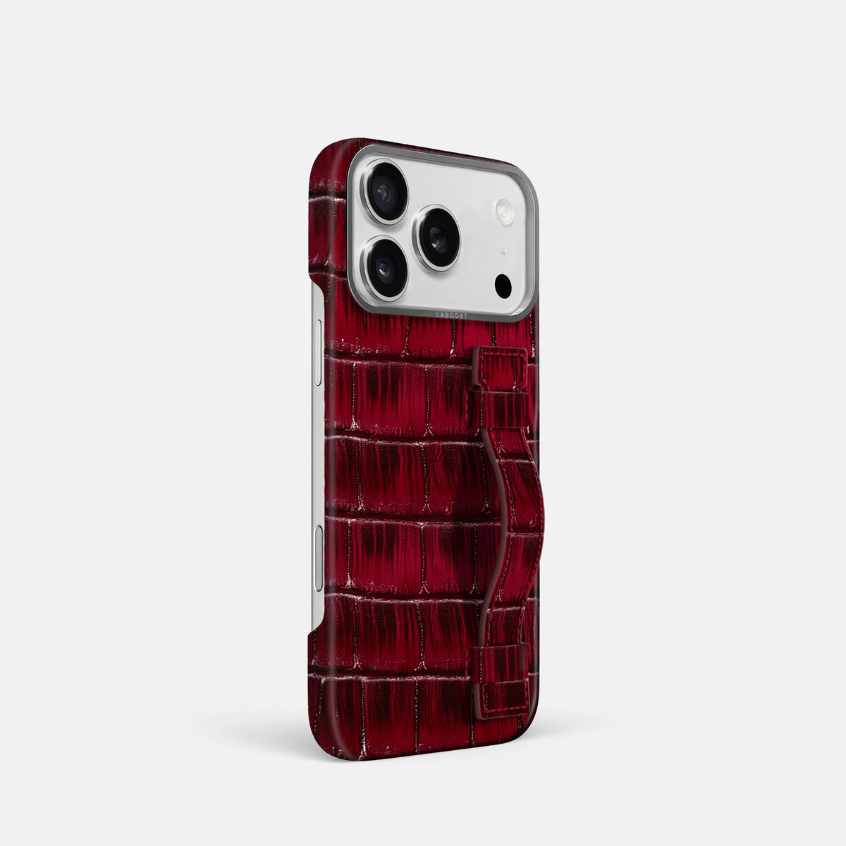 Handle Case For iPhone 17 Pro In Patina Alligator -2 | Havana-Burgundy-Steel