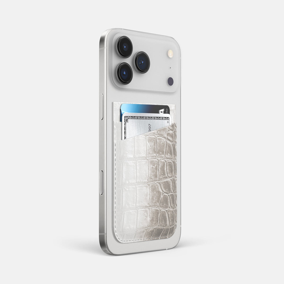 MagSafe Wallet For iPhone 18 Pro Max In Himalayan Crocodile -2 | Grey