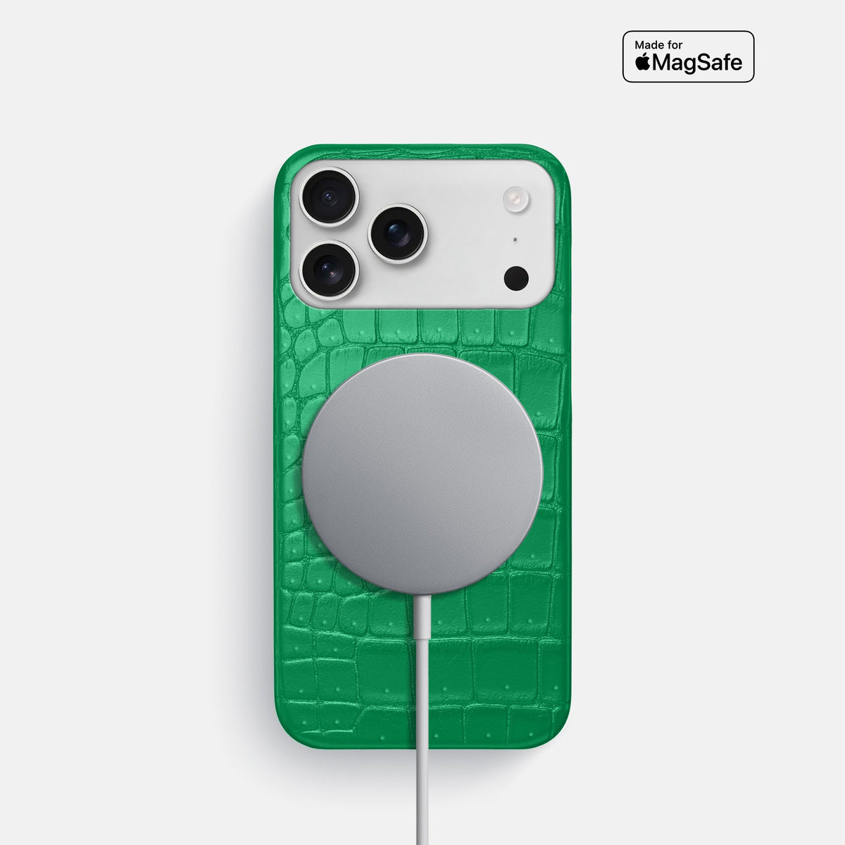 Slim Case For iPhone 18 Pro In Porosus Crocodile -5 | Cactus-Green
