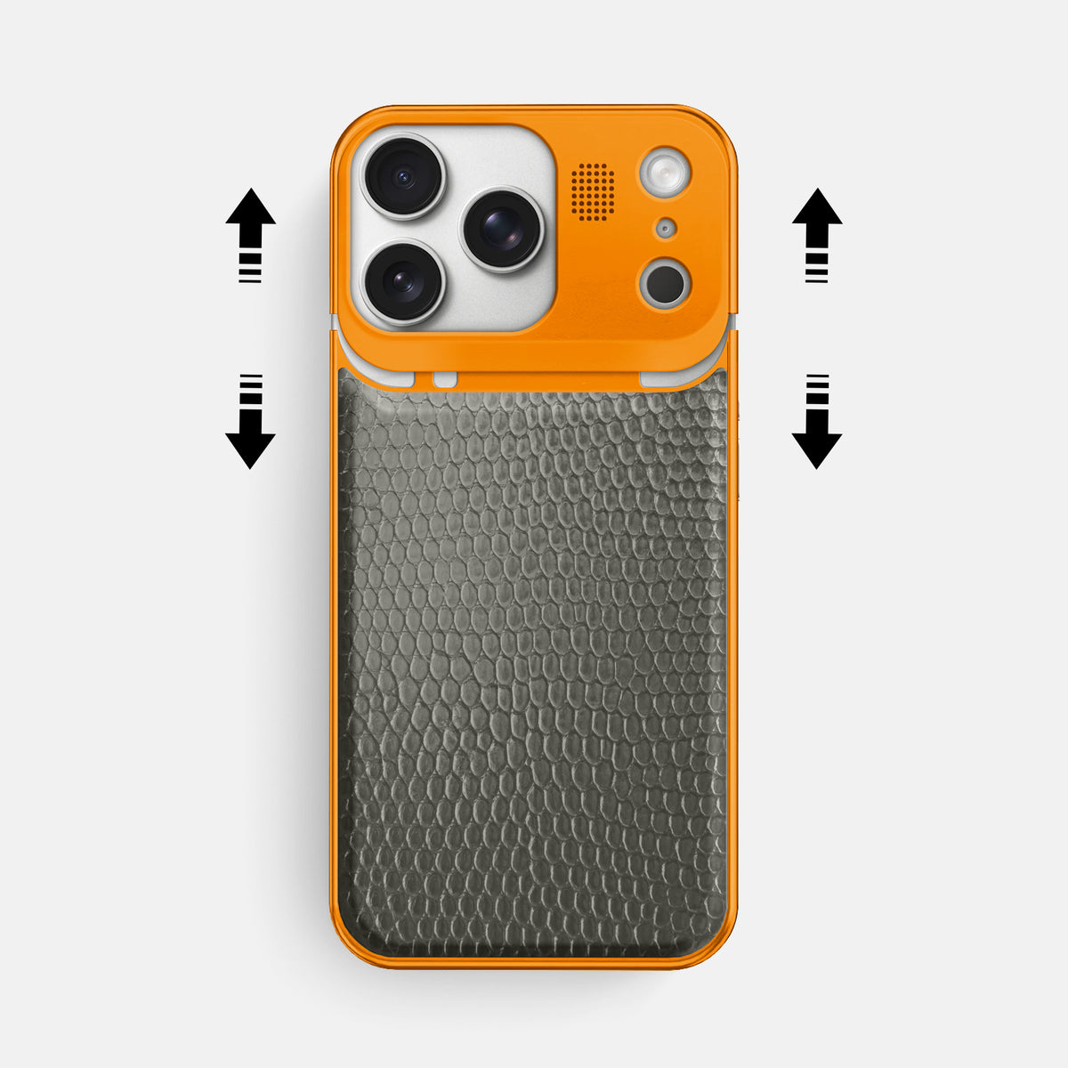 Metal Case For iPhone 17 Pro Max In Lizard -2 | Grey-Orange
