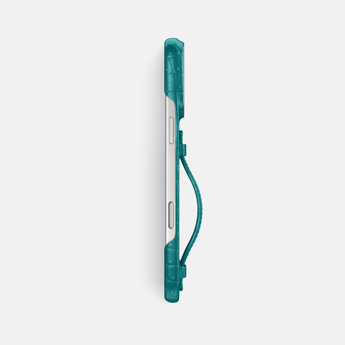 Center Handle For iPhone 18 Pro Max In Porosus Crocodile -2 | Celadon-Steel