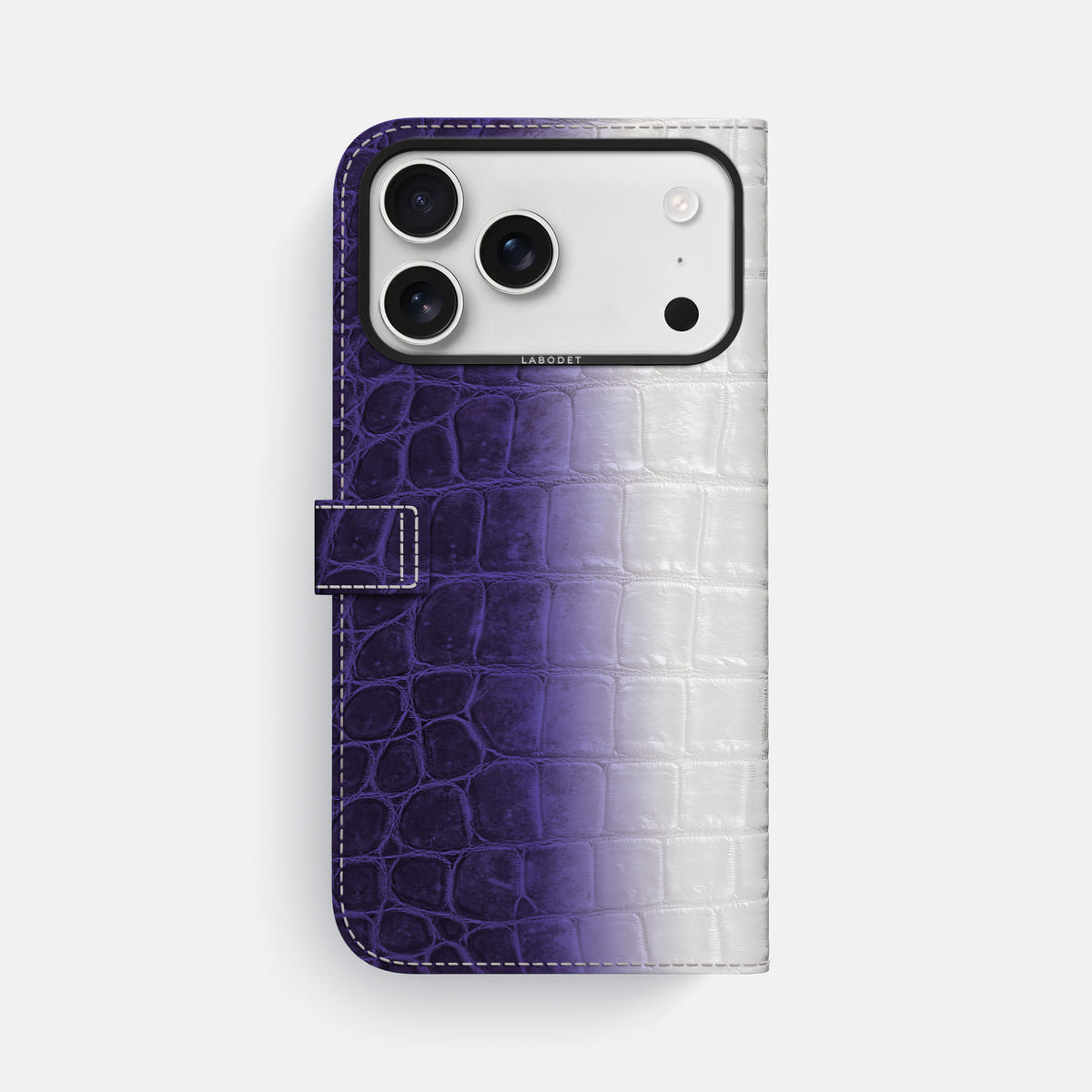 Folio Case with Clasp For iPhone 17 Pro Max In Himalayan Crocodile -3 | Purple-Black